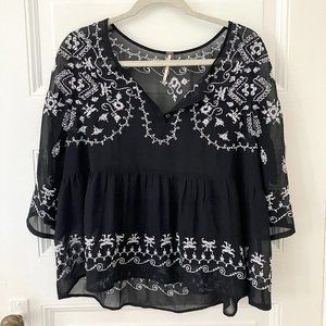 Free People Pennies Sequel Emroboidered Top